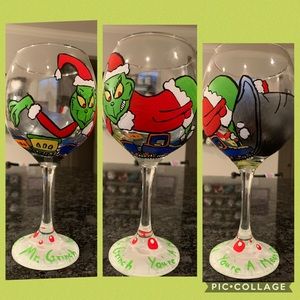 Custom made grinch glass